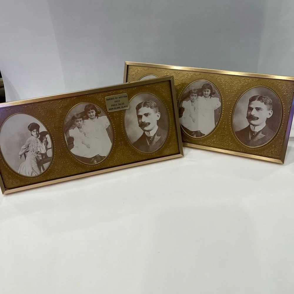 Vintage Burnes Of Boston Picture Frames 2 4523 Non Glare Glass New Original Box - Picture 3 of 16